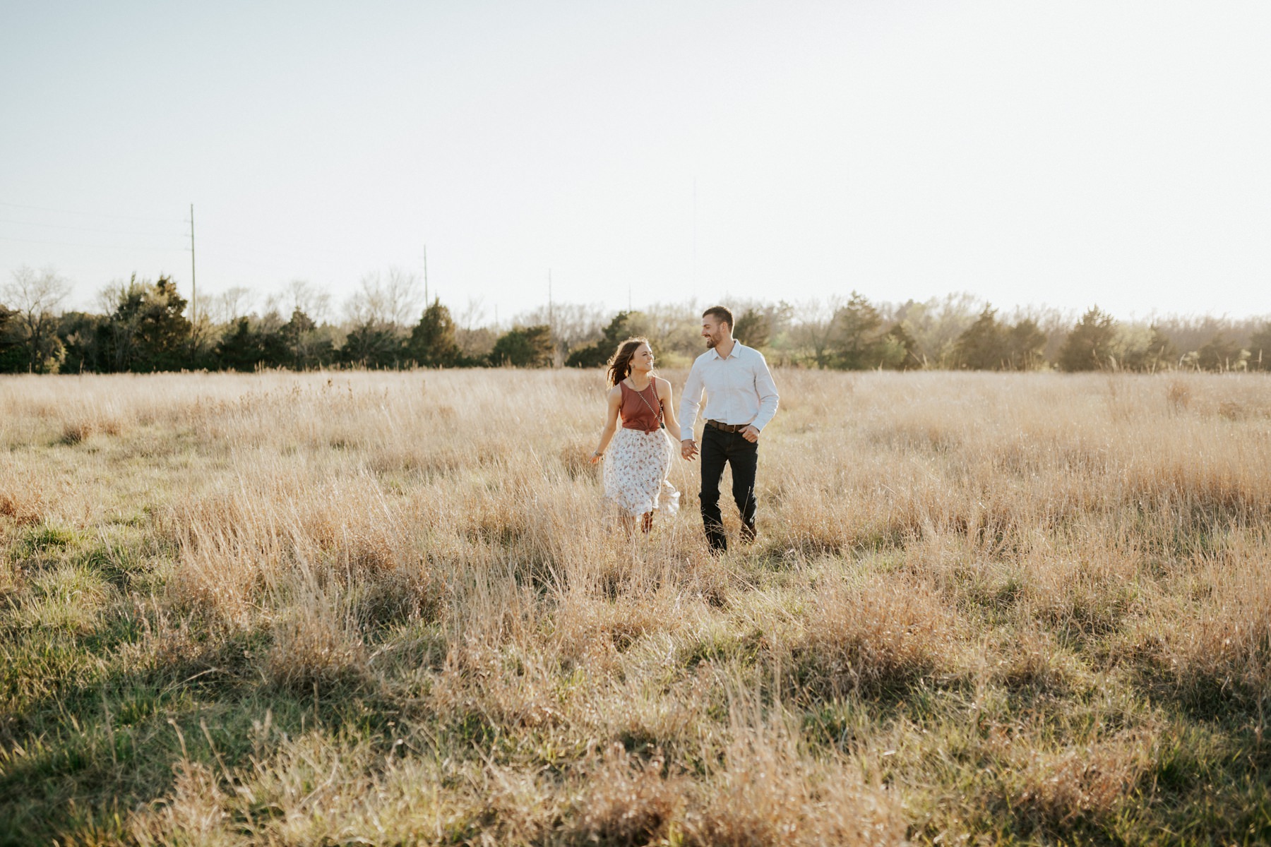 A couple at their engagement session at the Great Plains Nature Center in Wichita Kansas.
