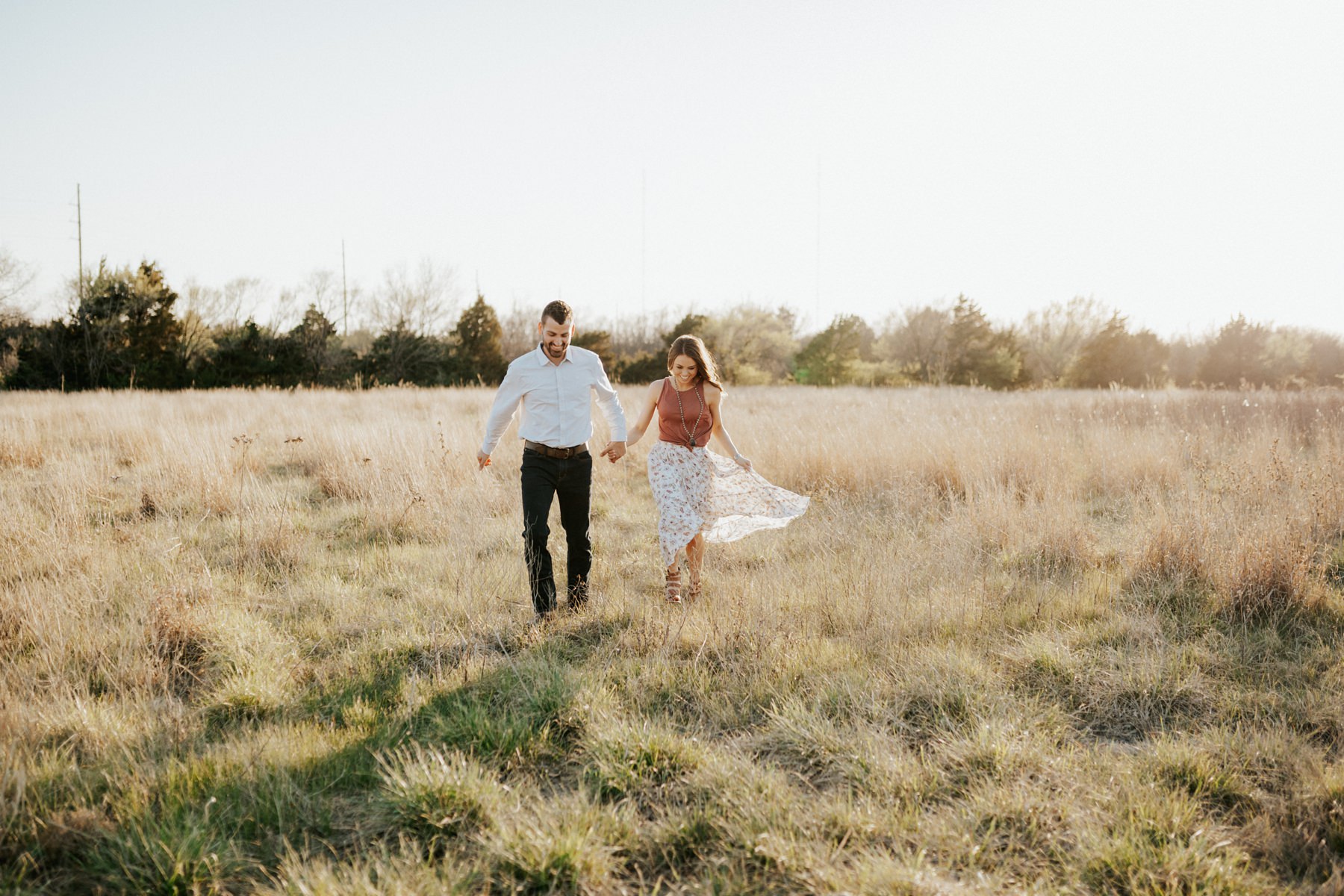 A couple at their engagement session at the Great Plains Nature Center in Wichita Kansas.