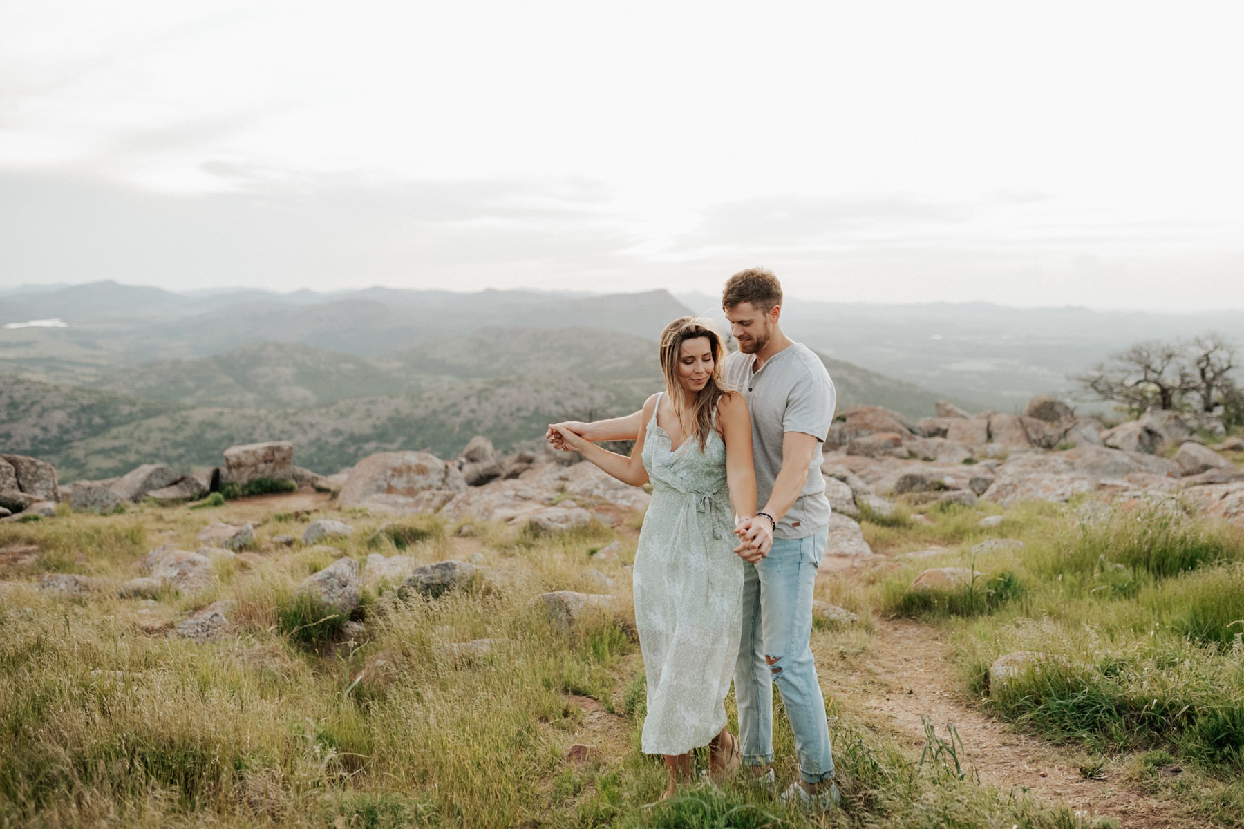 A couple at their session in the Wichita Mountains.